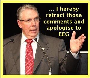 Minister Peter Walsh apologises to EEG